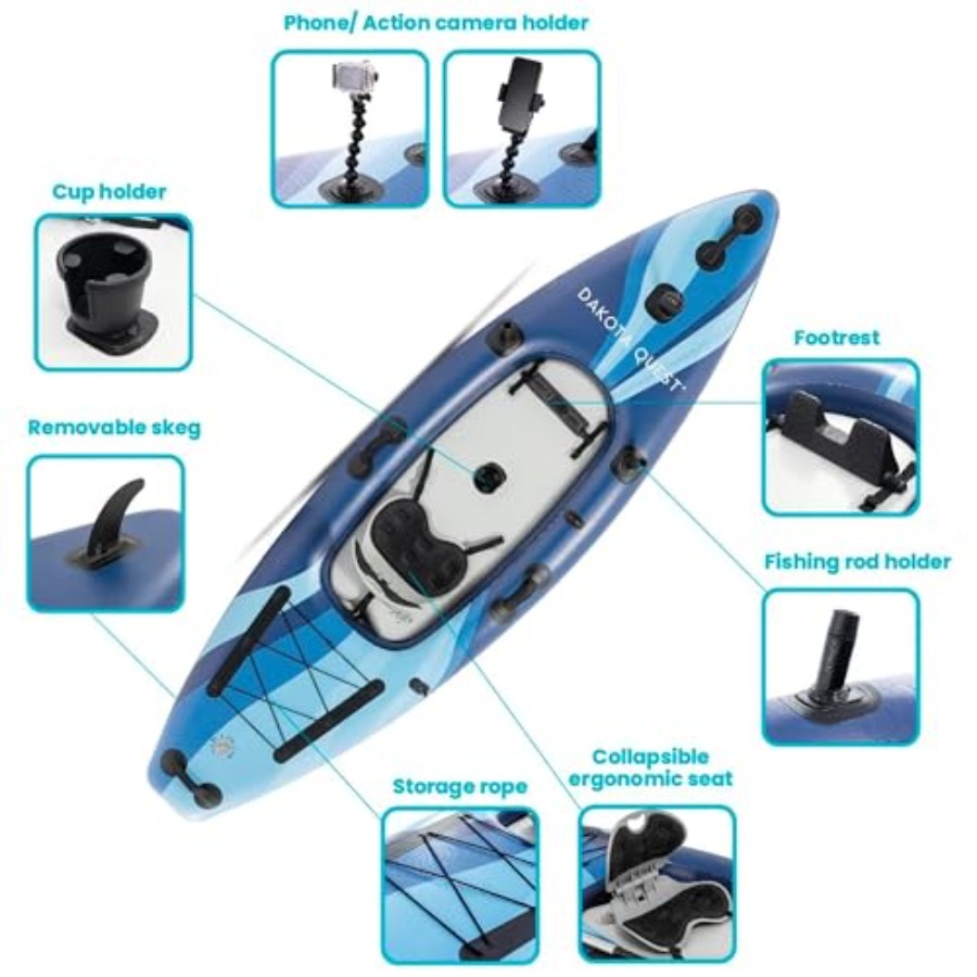 Sit-On-Top Inflatable Kayak Da - Fishing Kayak Sit In 评论和价格