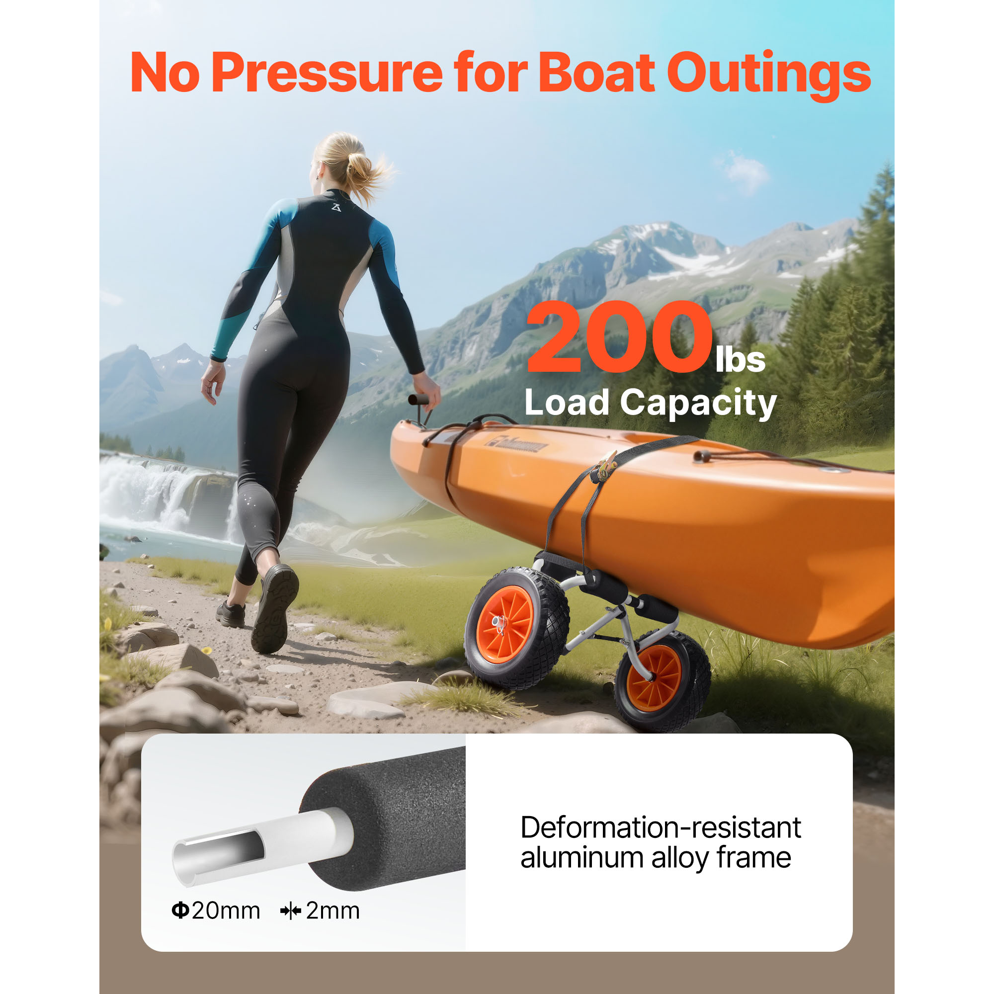 SucceBuy 200 lbs Kayak Cart Fo - Fishing Kayak Crate 评论和价格