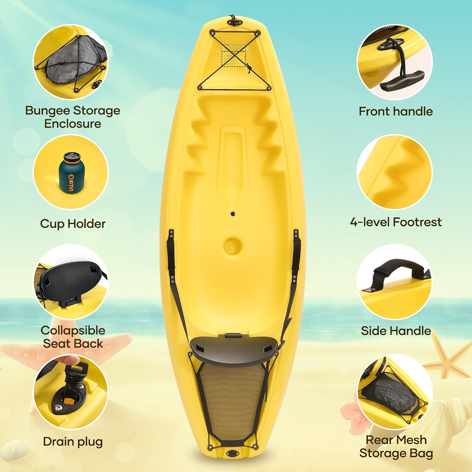 Kayak with Paddle 6.5 FT Recre - Fishing Kayak Paddle 评论和价格