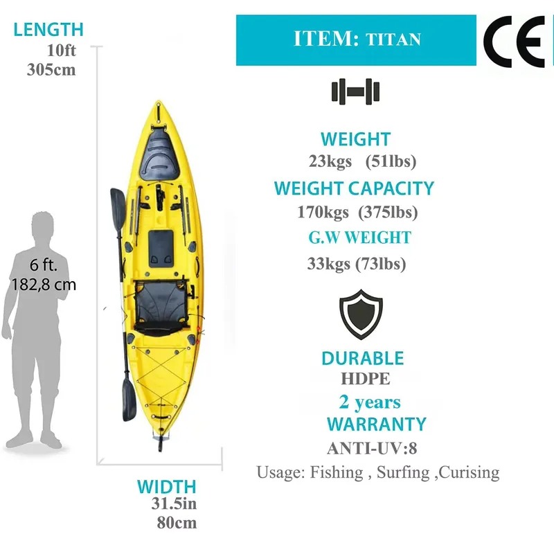10ft Single Seat Sit on Fishin - Fishing Kayak Paddle 评论和价格